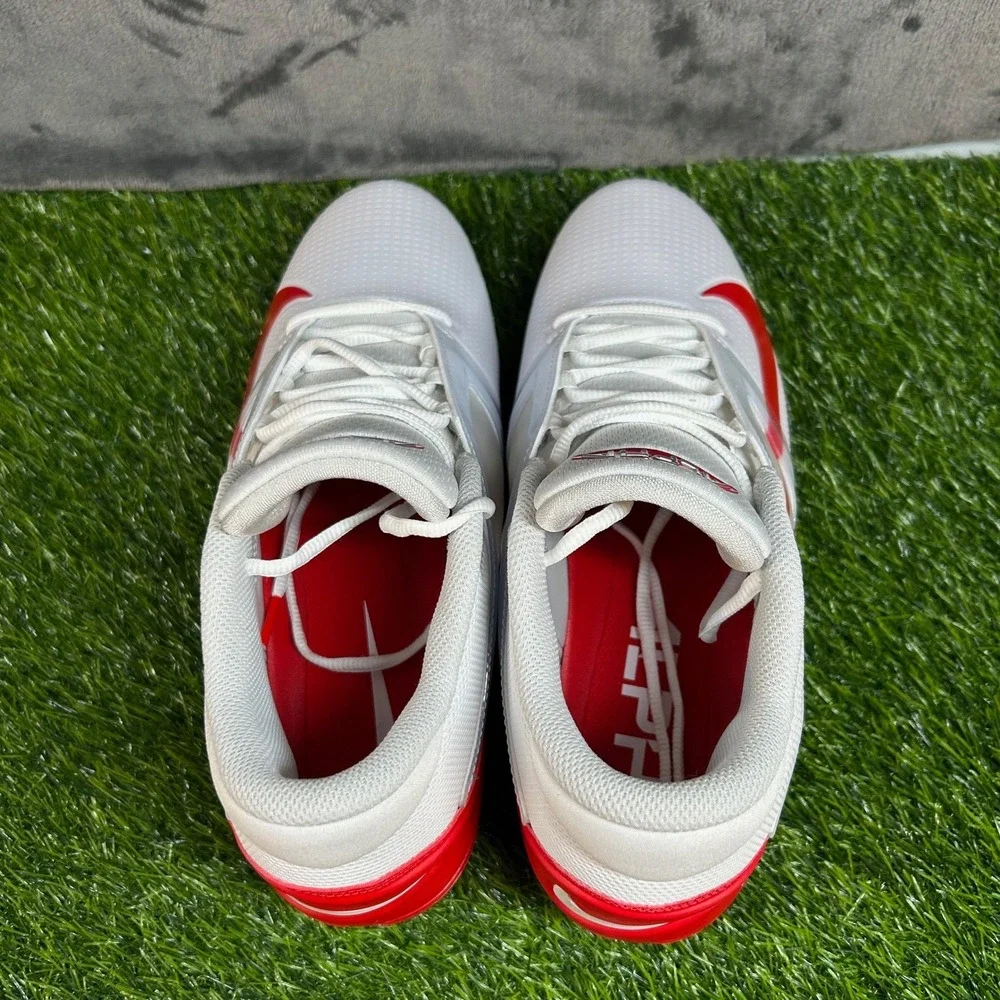 Nike Alpha Menace 4 Pro Football Cleats Mens Size 10 White Red Agility Power